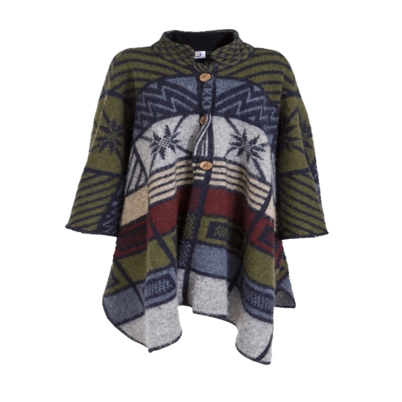 Icewear Sweaters - Icewear ASA Icelandic wool geometric Poncho